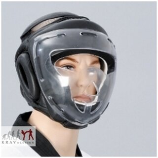 Echtleder Kopfschutz mit Gesichtsschutz und Kopf-Pad