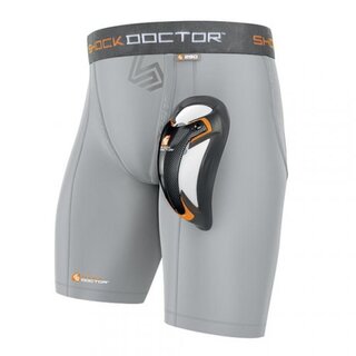 Shock Doctor Compression Short mit Carbon Tiefschutz Schwarz S