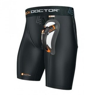 Shock Doctor Compression Short mit Carbon Tiefschutz Schwarz S